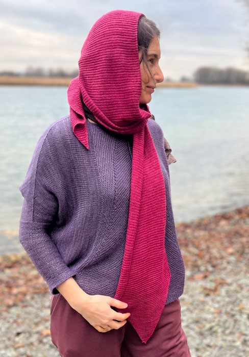Kaputzenschal aus Cashmere-Seide